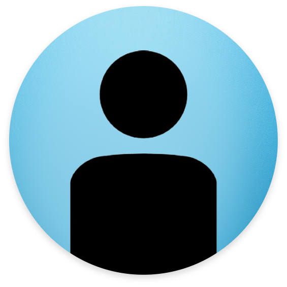 Silhouette of unknown person against blue background